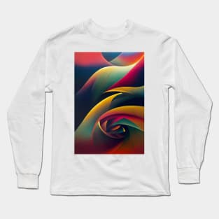 Japanese Abstract Waves Long Sleeve T-Shirt